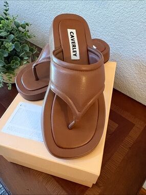Caverley Brown Thong Sandals for Women